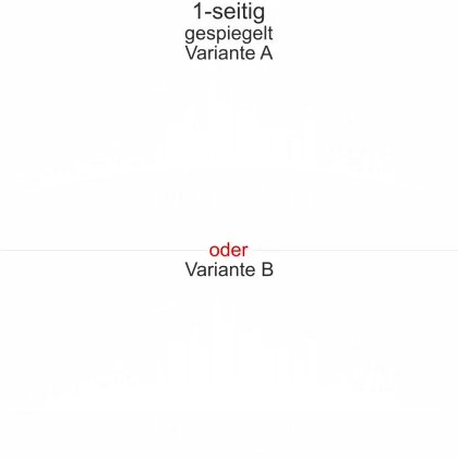 Autoaufkleber Skyline Frankfurt - Ansicht Ausrichtung mit Farbauswahl und Variante