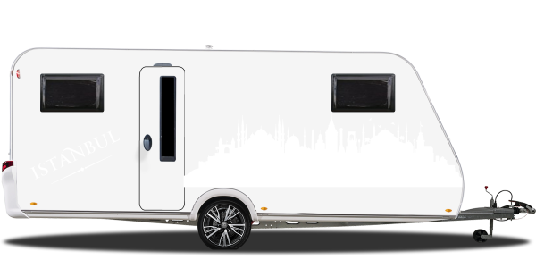 Preview: Autoaufkleber Skyline von Istanbul auf hellem Wohnwagen - Ansicht Farbauswahl
