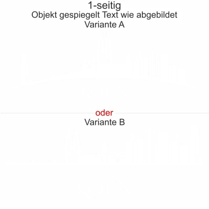 Aufkleber Fahrzeug Kölner Skyline - Ansicht Ausrichtung mit Farbauswahl und Variante