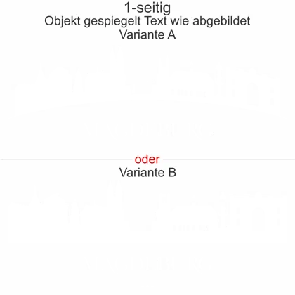 Magdeburger Skyline als Aufkleber für das Auto - Ansicht Ausrichtung mit Farbauswahl und Variante