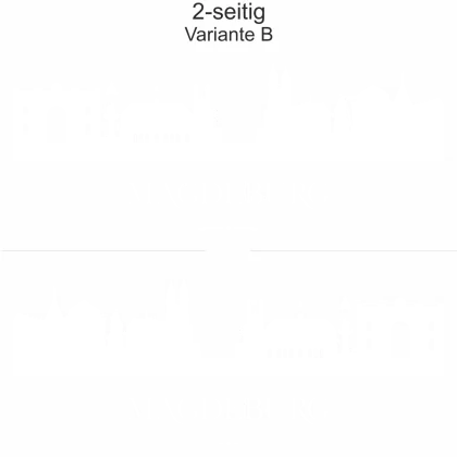 Magdeburger Skyline als Aufkleber für das Auto - Ansicht zweiseitig für beide Fahrzeugseiten und Farbauswahl