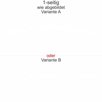 Autoaufkleber mit der Skyline von Nürnberg - Ansicht Ausrichtung und Farbauswahl