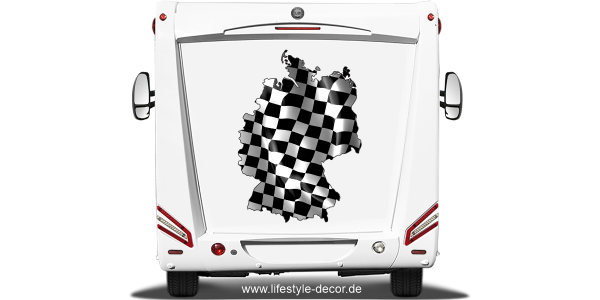 Preview: Autoaufkleber Start Fahne von Deutschland als Silhouette