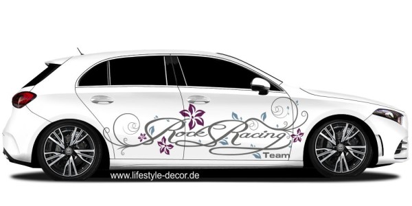 Preview: Bunter Autoaufkleber Team Rock Racing
