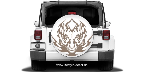 Preview: Autoaufkleber Tiger in Flammen