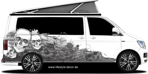 Preview: Autoaufkleber Totenköpfe Kleckse Preview: Autoaufkleber Totenköpfe Kleckse