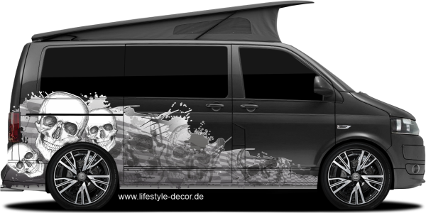Preview: Autoaufkleber Totenköpfe Kleckse Preview: Autoaufkleber Totenköpfe Kleckse