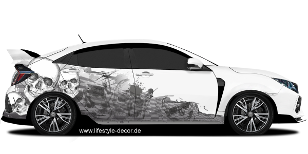 Preview: Autoaufkleber Totenköpfe Kleckse Preview: Autoaufkleber Totenköpfe Kleckse