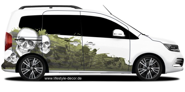 Preview: Autoaufkleber Totenköpfe Kleckse Preview: Autoaufkleber Totenköpfe Kleckse