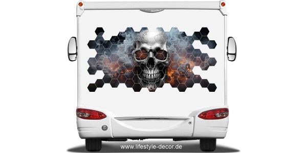 Preview: Autoaufkleber Totenkopf in Flammen Preview: Autoaufkleber Totenkopf in Flammen