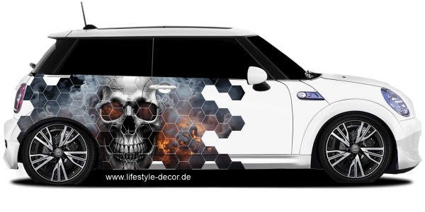 Preview: Autoaufkleber Totenkopf in Flammen Preview: Autoaufkleber Totenkopf in Flammen