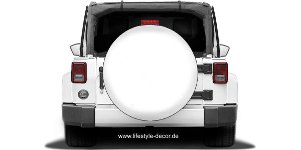 Preview: Autoaufkleber Totenkopf mit gekreuzten Säbel auf Reserveradabdeckung - Ansicht Farbauswahl