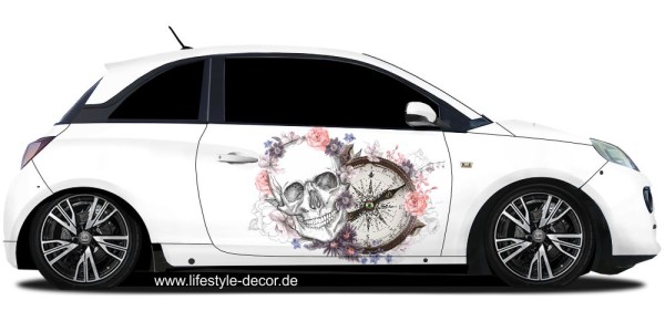 Preview: Autoaufkleber Totenkopf und Kompass Preview: Autoaufkleber Totenkopf und Kompass