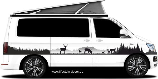 Preview: Autoaufkleber Waldlichtung im Gebirge Preview: Autoaufkleber Waldlichtung im Gebirge