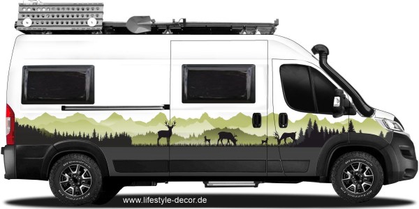 Preview: Autoaufkleber Waldlichtung im Gebirge Preview: Autoaufkleber Waldlichtung im Gebirge