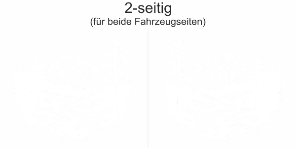 Autoaufkleber Wildbach in den Alpen - Ansicht zweiseitig für beide Fahrzeugseiten und Farbauswahl
