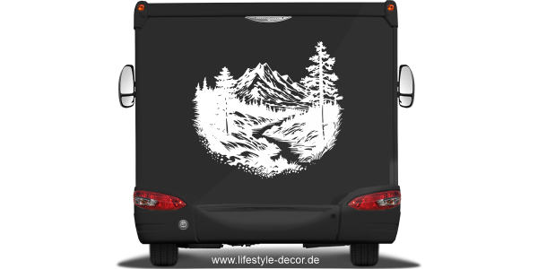 Preview: Autoaufkleber Wildbach in den Alpen