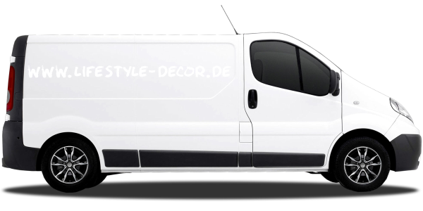 Preview: Autoaufkleber Wunschtext 14 | Set für beide Fahrzeugseiten