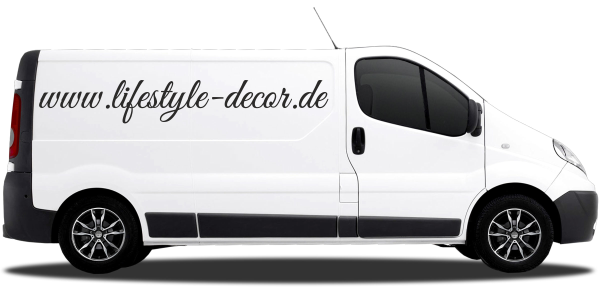 Preview: Autoaufkleber Wunschtext 5 | Set für beide Fahrzeugseiten