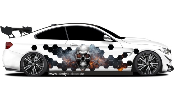 Preview: Autodekor Totenkopf in Flammen Preview: Autodekor Totenkopf in Flammen