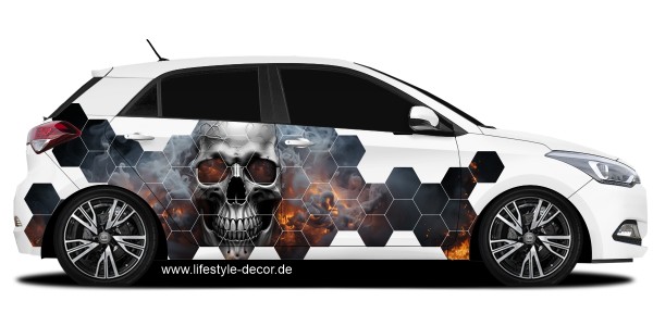 Preview: Autodekor Totenkopf in Flammen Preview: Autodekor Totenkopf in Flammen