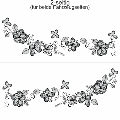 Preview: Autoaufkleber Buntes Ornament mit Blumen
