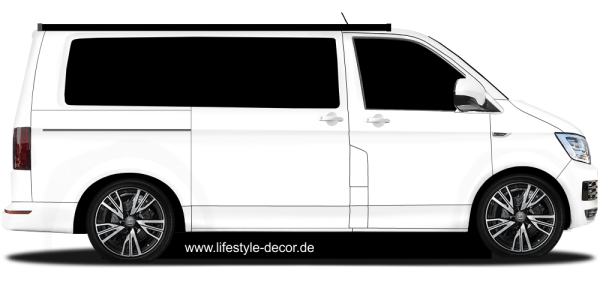 Preview: Autoaufkleber mit Dortmunder Skyline auf hellem Camper - Ansicht Farbauswahl