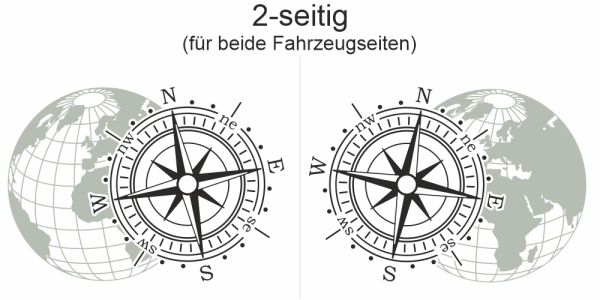 Autofolie Kompass mit Weltkugel