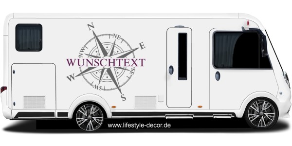 Preview: Autoaufkleber Kompass mit Wunschtext Preview: Autoaufkleber Kompass mit Wunschtext