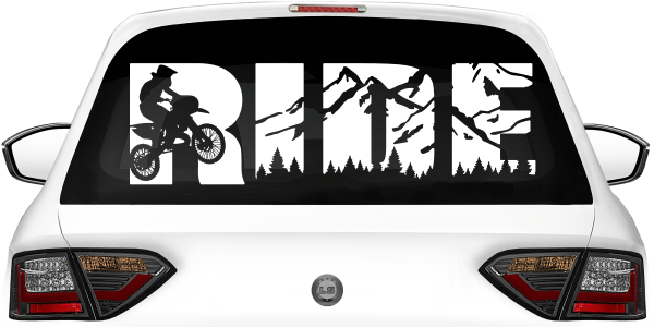 Preview: Autosticker Motocross Preview: Autosticker Motocross auf Heckscheibe - Ansicht Farbauswahl