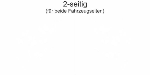 Autosticker Orchidee - Ansicht zweiseitig für beide Fahrzeugseiten und Farbauswahl