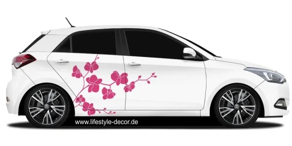 Autosticker Orchidee auf hellem PKW
