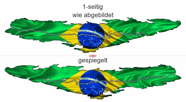 Autoaufkleber mit der Fahne von Brasilien - Ansicht Ausrichtung