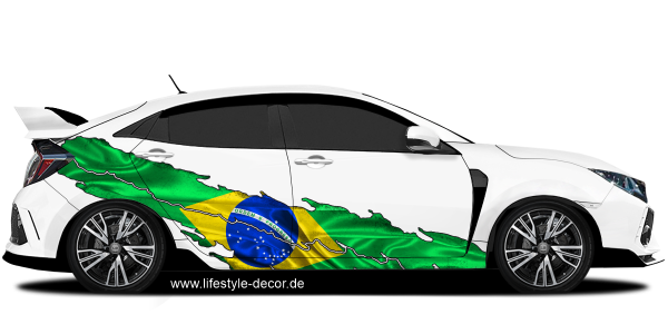 Preview: Autotattoo Fahne von Brasilien Preview: Autotattoo Fahne von Brasilien
