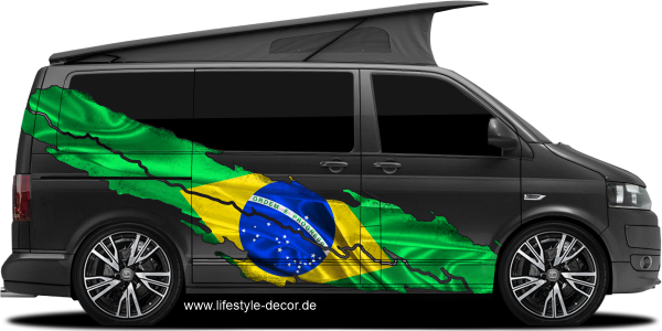 Preview: Autotattoo Fahne von Brasilien Preview: Autotattoo Fahne von Brasilien