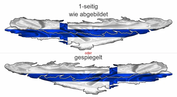 Autotaufkleber mit der Fahne von Finnland - Ansicht Ausrichtung