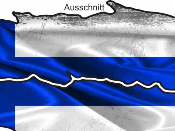 Autotaufkleber mit der Fahne von Finnland - Ansicht Ausschnitt