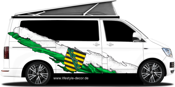 Preview: Autotattoo Fahne von Sachsen Preview: Autotattoo Fahne von Sachsen