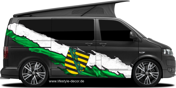 Preview: Autotattoo Fahne von Sachsen Preview: Autotattoo Fahne von Sachsen