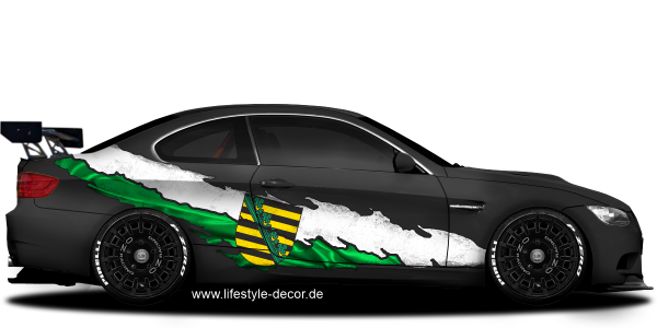 Preview: Autotattoo Fahne von Sachsen Preview: Autotattoo Fahne von Sachsen