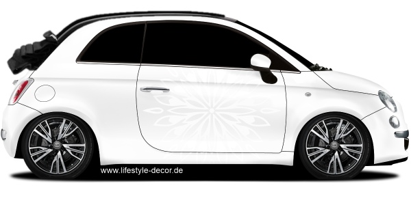 Preview: Autotattoo Hindu Mandala auf hellem PKW - Ansicht Farbauswahl