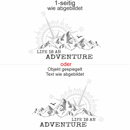 Autoaufkleber Mountains and Compass - Life is an adventure