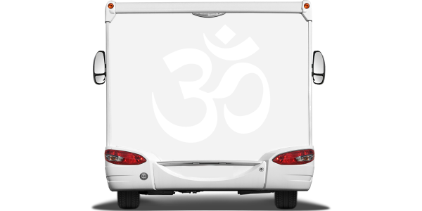 Preview: Autotattoo Om auf Wohnwagen Heck