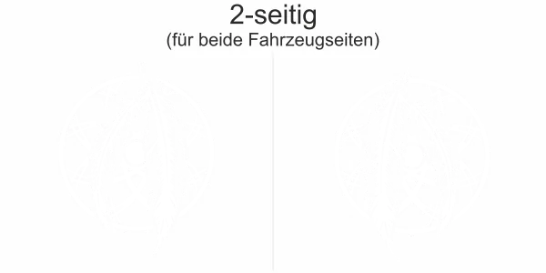 Autoaufkleber mit Traumfänger - Ansicht zweiseitig für beide Fahrzeugseiten und Farbauswahl