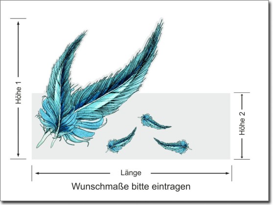 Preview: Bedruckte Milchglasfolie Feder