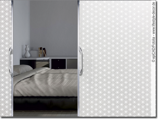 Preview: Sichtschutzdekor Musselinglas Blume des Lebens 5 cm - bedruckt