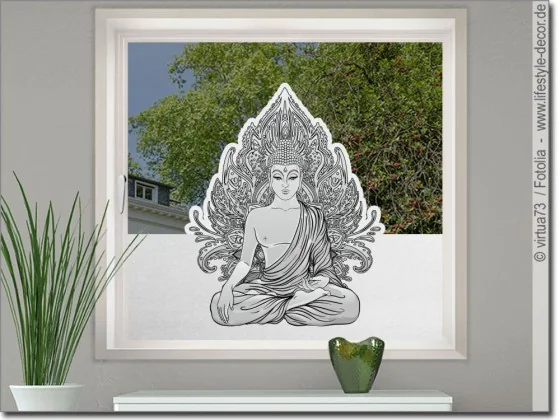 Bedruckte Fensterfolie mit Buddha