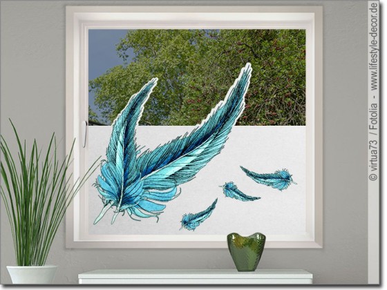 Preview: Bedruckte Milchglasfolie Feder
