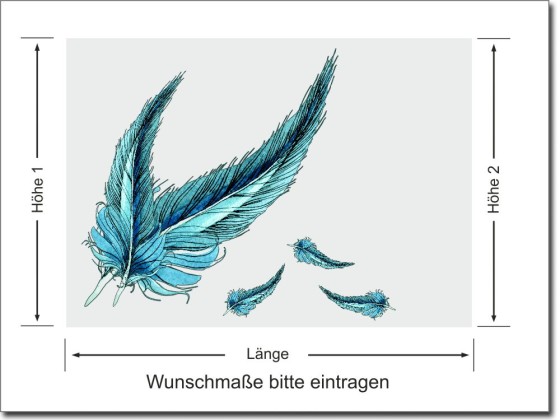 Preview: Bedruckte Milchglasfolie Feder