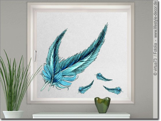 Preview: Bedruckte Milchglasfolie Feder